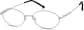Angle view of Oval Glasses 473511 in Silver thumbnail
