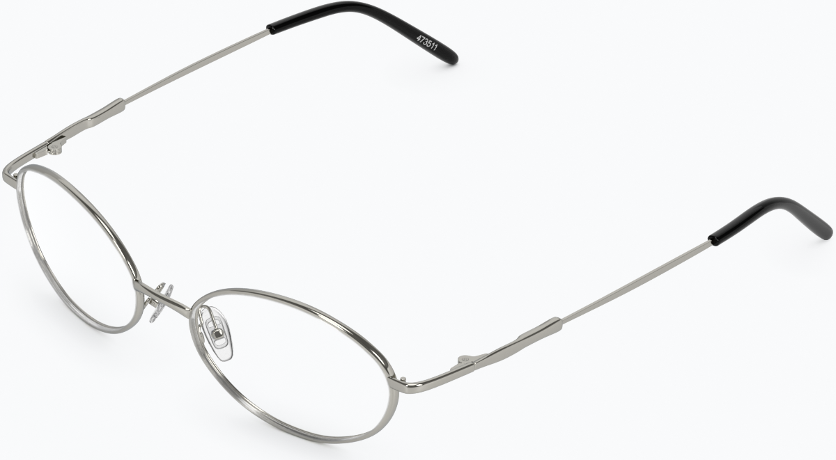 Angle view of Oval Glasses 473511 in Silver thumbnail