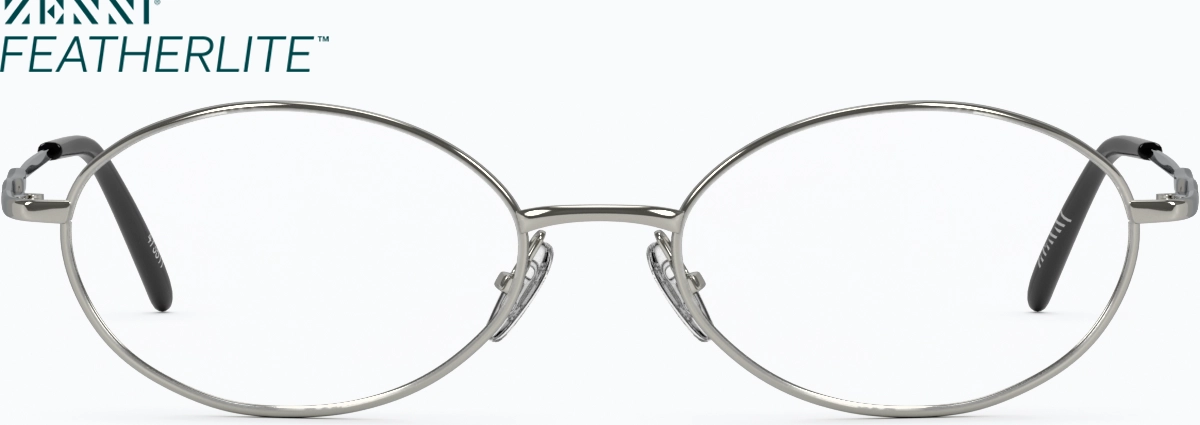 Front view of Oval Glasses 473511 in Silver thumbnail