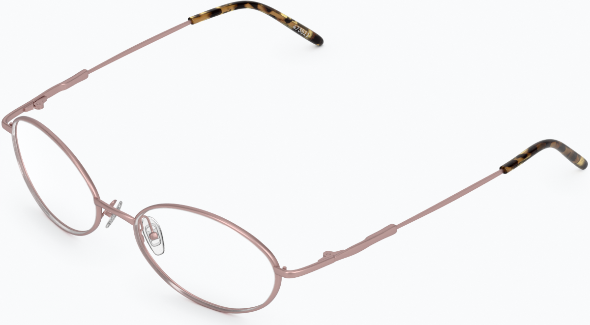 Angle view of Oval Glasses 473519 in Pink thumbnail