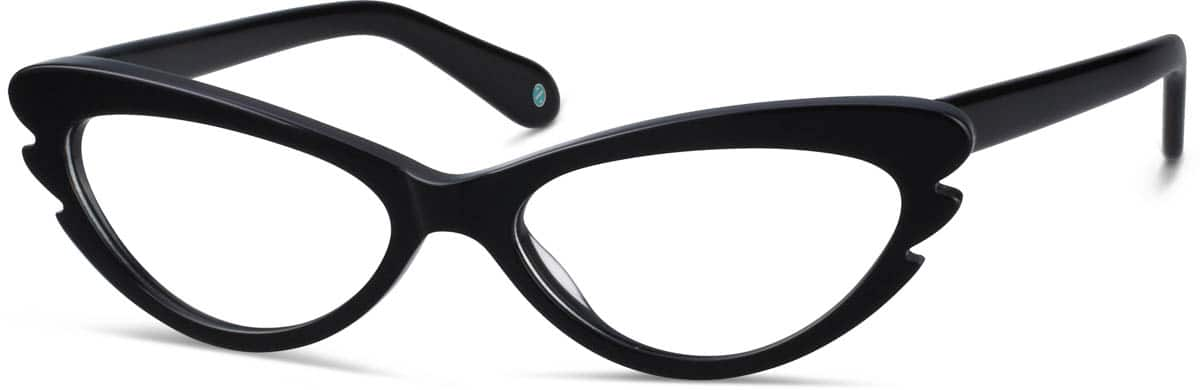 Angle view of Cat-Eye Glasses 483921 in Black