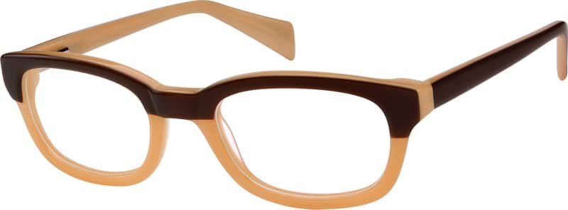 Angle view of Rectangle Glasses 484915 in Brown