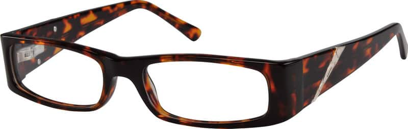 Angle view of Rectangle Glasses 485025 in Tortoiseshell