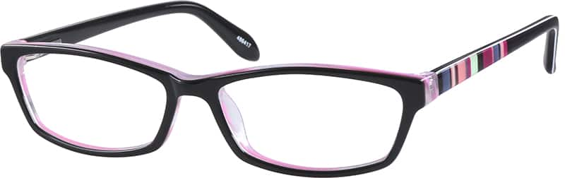 Angle view of Rectangle Glasses 486417 in Purple