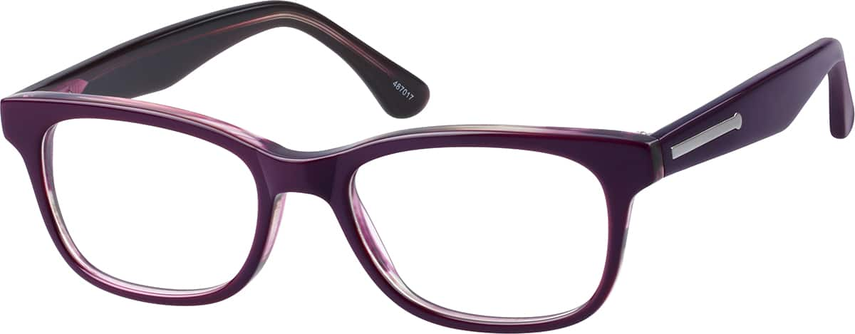 Angle view of Oval Glasses 487017 in Purple