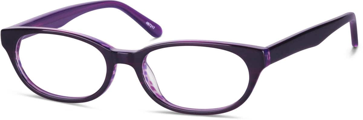 Angle view of Oval Glasses 487217 in Purple