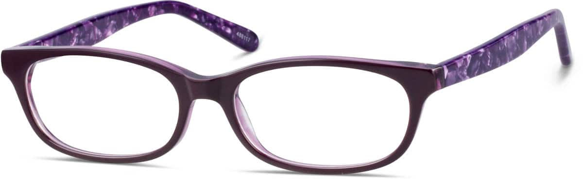 Angle view of Oval Glasses 488117 in Purple