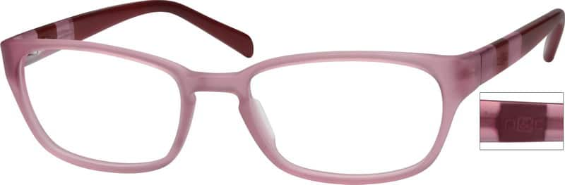 Angle view of Rectangle Glasses 489119 in Pink