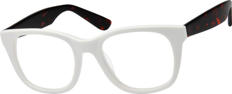 Angle view of Square Glasses 489530 in White