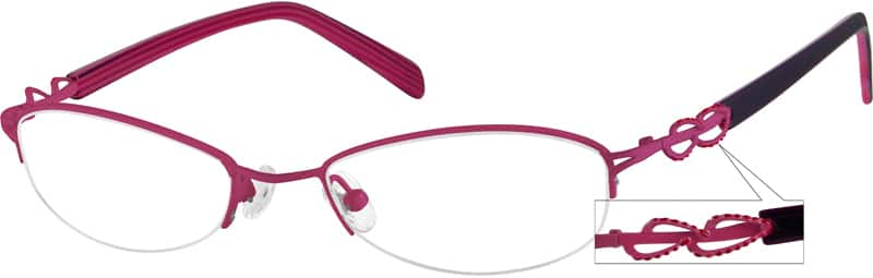 Angle view of Oval Glasses 493719 in Pink