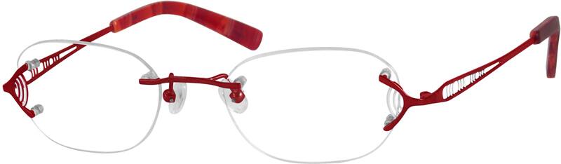 Angle view of Rimless Glasses 495018 in Red