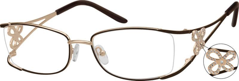 Angle view of Rectangle Glasses 497815 in Brown