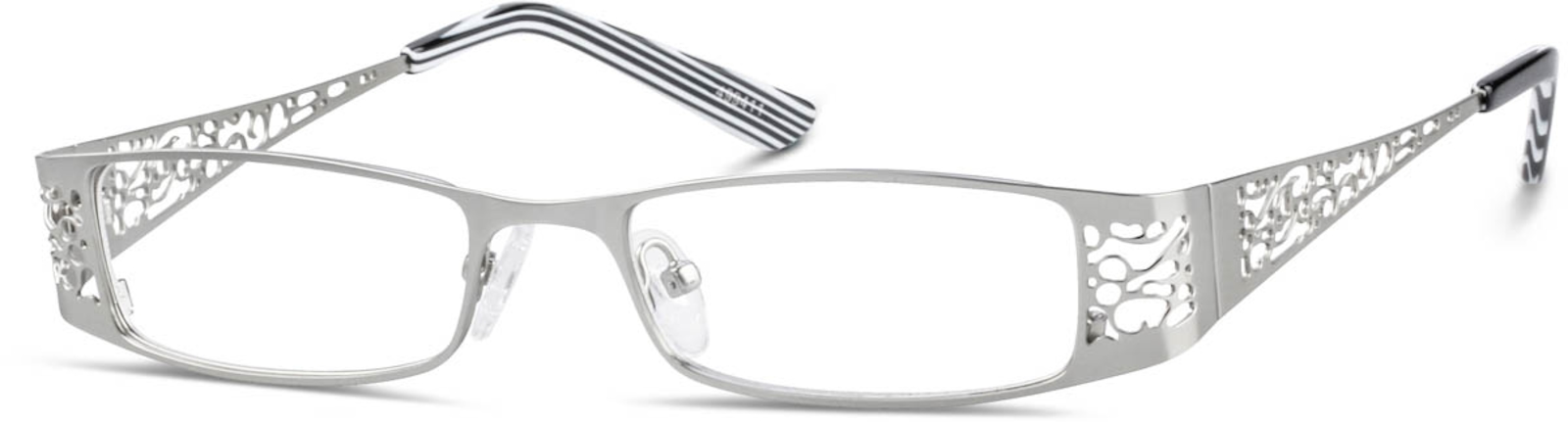 Zenni Rectangle Prescription Glasses Silver Stainless Steel Full Rim Frame