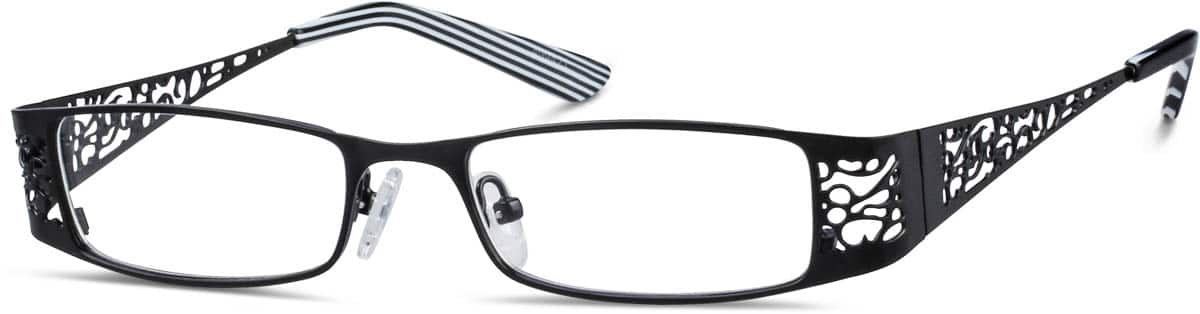 Angle view of Rectangle Glasses 499421 in Black