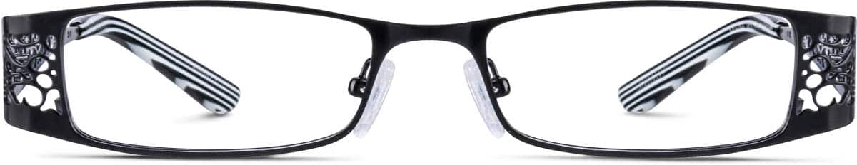 Front view of Rectangle Glasses 499421 in Black