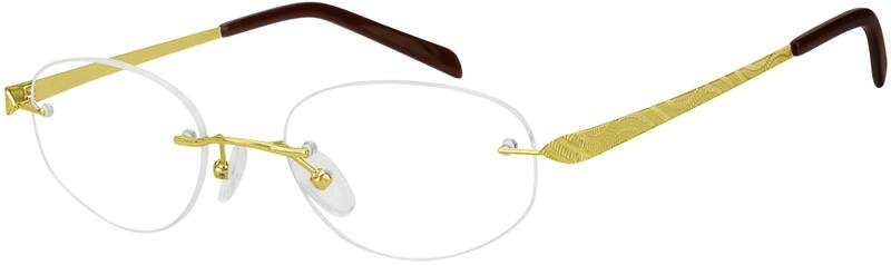 Zenni Rimless Gold Rimless Glasses #499714 | Zenni Optical