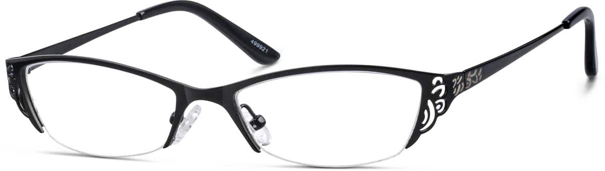 Angle view of Rectangle Glasses 499921 in Black