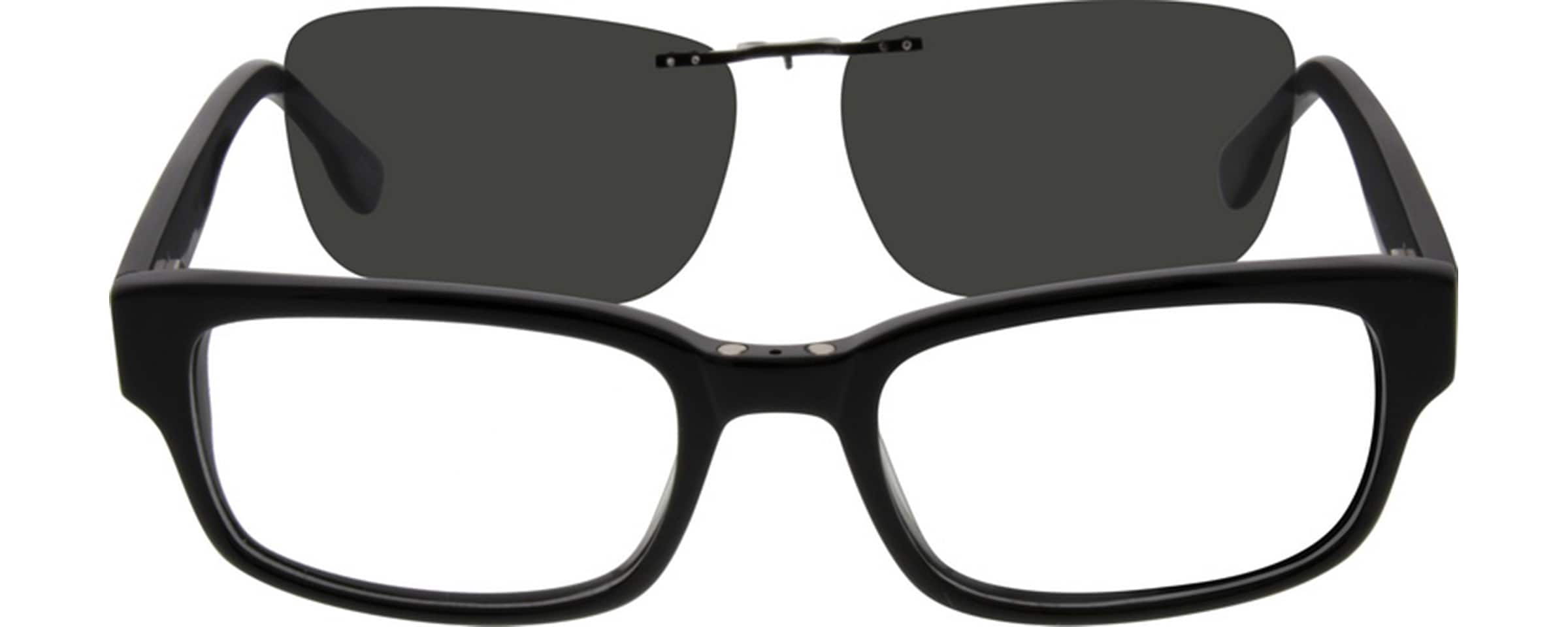 Angle view of Acetate Full-Rim Frame with Polarized Magnetic Snap-on Sunlens 501321 in Black