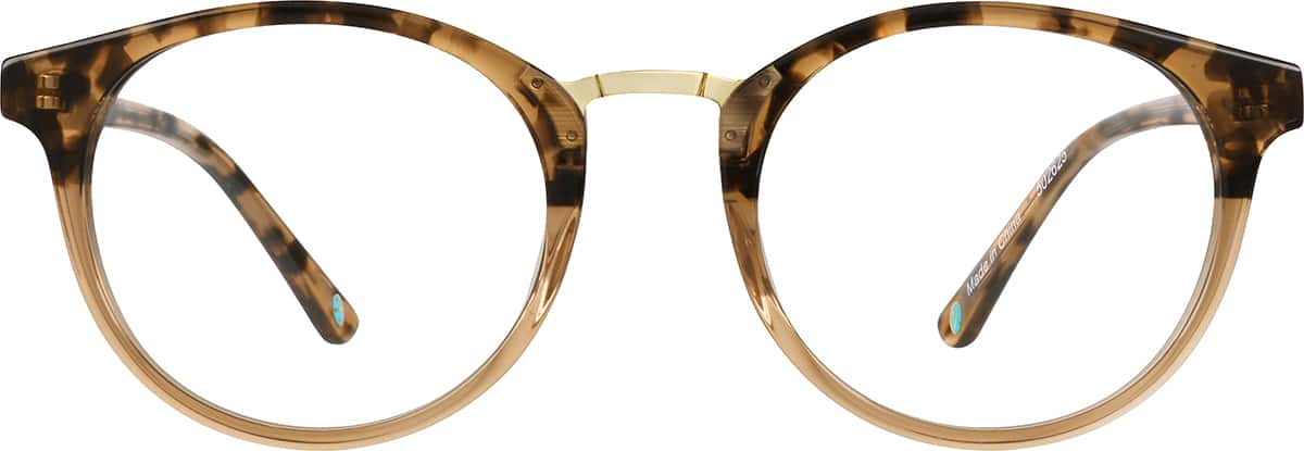 Front view without clip-on of Round Clip-On Set 502625 in Tortoiseshell