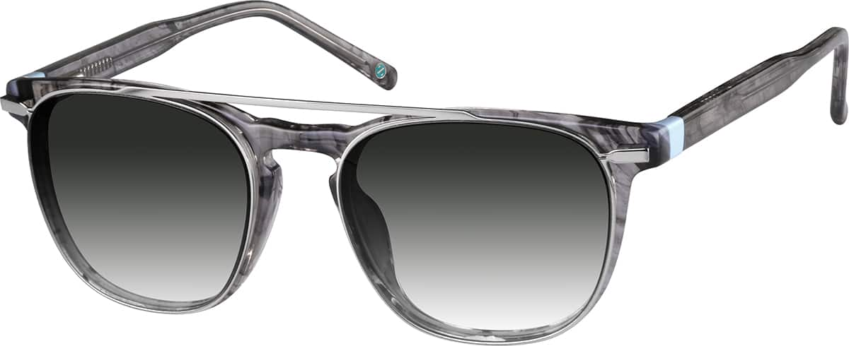 The Ringo | Square Glossy Clear Gray Sunglasses