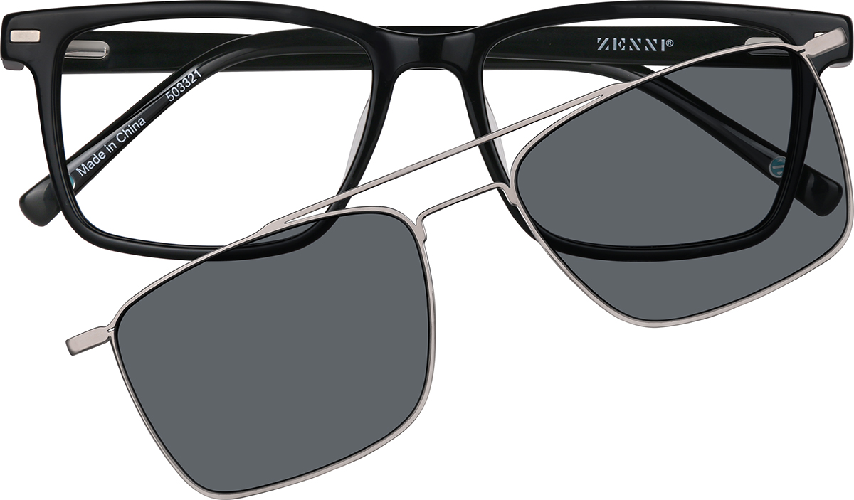 Black Square Magnetic Snap-On Set