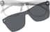 Square Clip-on Sunglasses 504012 in Transparent Gray