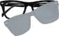 Front view of Square Clip-on Sunglasses 504021 in Black and Gray thumbnail