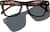Front view of Square Clip-on Sunglasses 504025 in Tortoiseshell and Black thumbnail