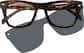 Front view of Square Clip-on Sunglasses 504025 in Tortoiseshell and Black thumbnail