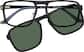 Front view of Square Aviator Magnetic Clip Ons 504221 in Black thumbnail
