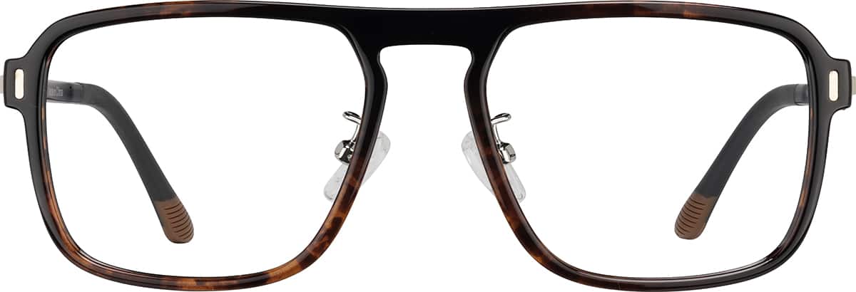 Tortoiseshell Square Aviator Magnetic Clip Ons #504225 | Zenni Optical