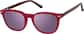 Angle view of Polarized Magnetic Clip On Square Glasses 504318 in Red thumbnail