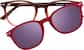 Front view of Polarized Magnetic Clip On Square Glasses 504318 in Red thumbnail
