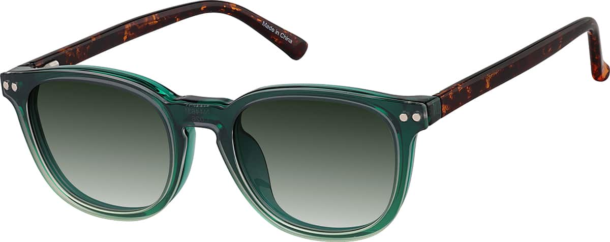 Green Polarized Magnetic Clip On Square Glasses #504424 | Zenni
