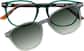 Front view of Polarized Magnetic Clip On Square Glasses 504424 in Green thumbnail