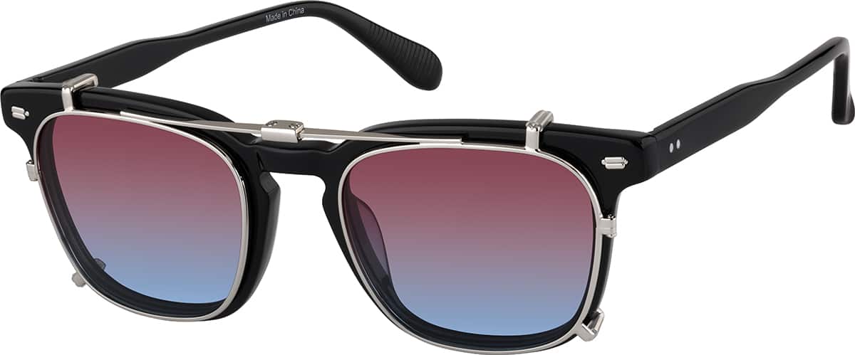 Black Vintage Square Clip On Glasses #504521 | Zenni Optical