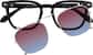 Front view of Vintage Square Clip On Glasses 504521 in Black thumbnail