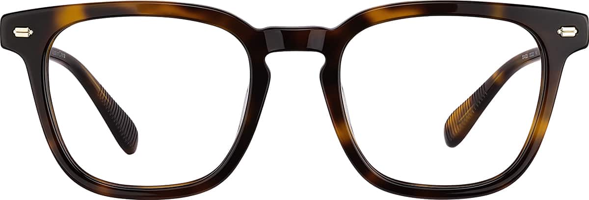 Tortoiseshell Vintage Square Clip On Glasses #504525 | Zenni Optical
