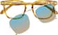 Front view of Vintage Square Clip On Glasses 504539 in Blonde Tortoise thumbnail