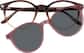 Front view of Round Magnetic Clip-On Sunglasses 504715 in Brown  thumbnail