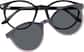 Front view of Round Magnetic Clip-On Sunglasses 504721 in Black  thumbnail