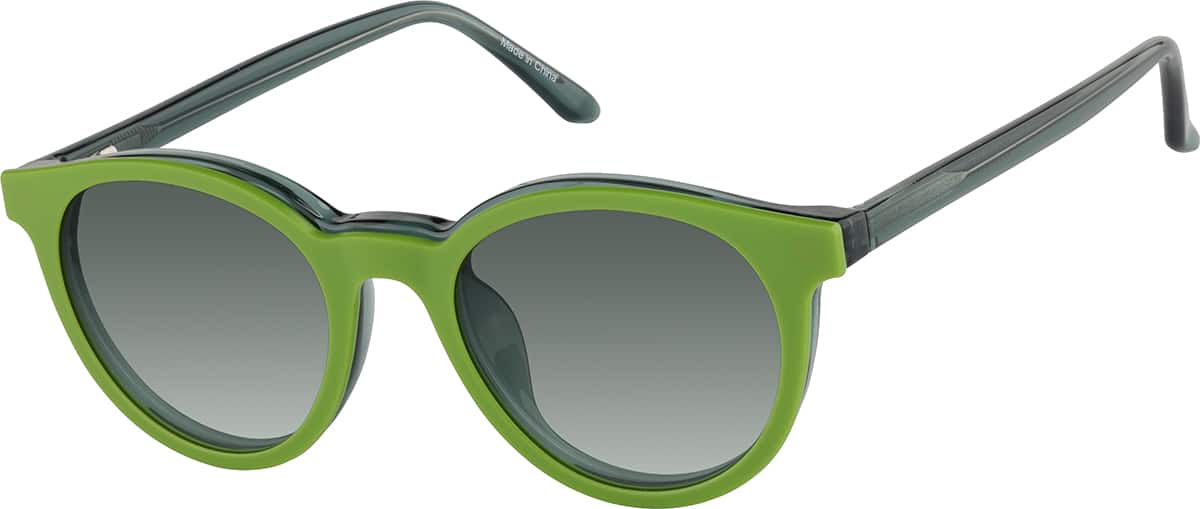 Green/Tortoiseshell Round Magnetic Clip-On Sunglasses #504734