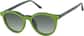 Angle view of Round Magnetic Clip-On Sunglasses 504724 in Moss Green  thumbnail