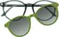 Front view of Round Magnetic Clip-On Sunglasses 504724 in Moss Green  thumbnail