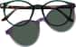 Front view of Round Magnetic Clip-On Sunglasses 504734 in Green/Tortoiseshell  thumbnail