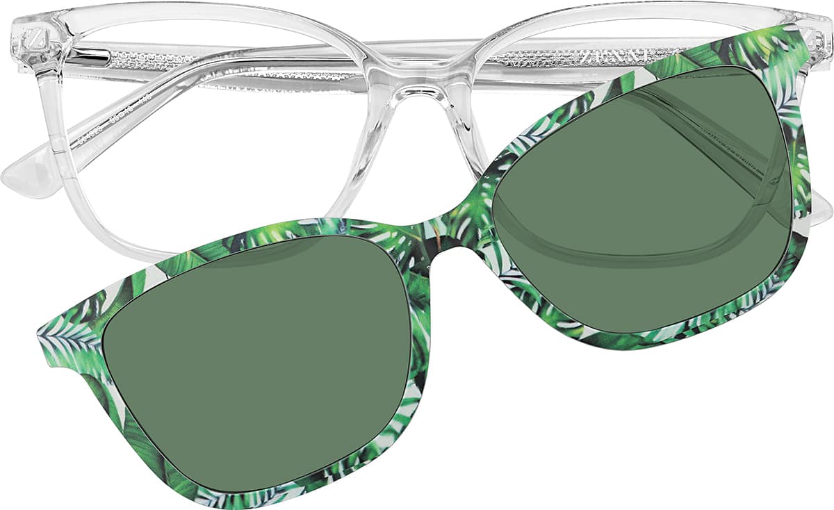 Clear Cat-Eye Magnetic Clip-On Sunglasses #504923 | Zenni Optical