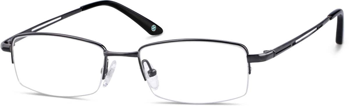 Angle view of Titanium Rectangle Glasses 523312 in Gray