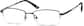Angle view of Titanium Rectangle Glasses 523312 in Gray thumbnail