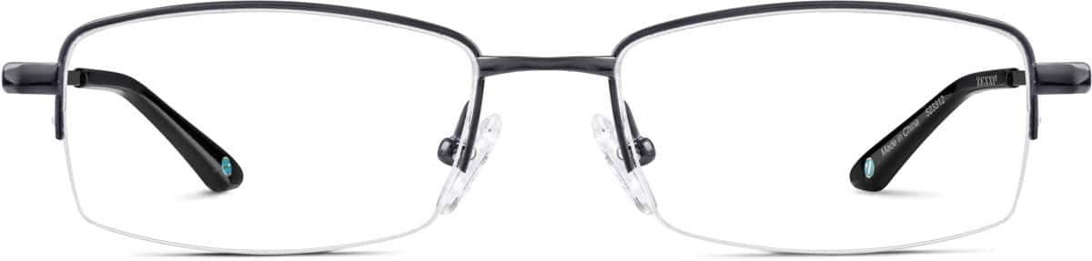 Front view of Titanium Rectangle Glasses 523312 in Gray