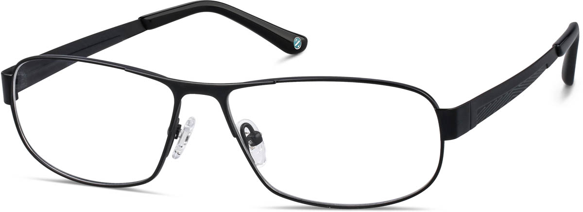 Zenni Men's Oval Prescription Glasses Black Titanium Full Rim Frame